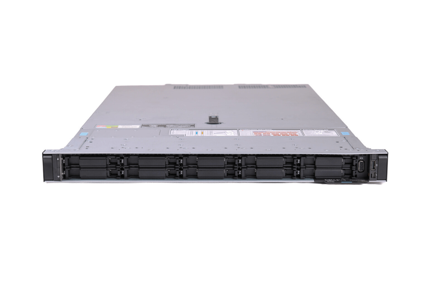 Refurbished Dell PowerEdge R440 10-Bay 2.5" NVMe 1U server front view